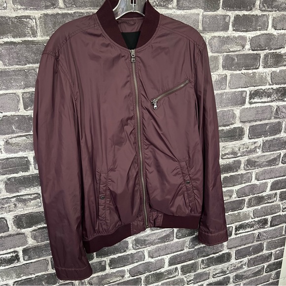 John Varvatos Burgundy light weight Bomber Jacket - Picture 2 of 13